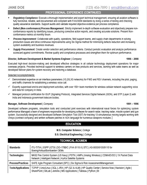 Software Engineer Resume Sample & Template Page 2