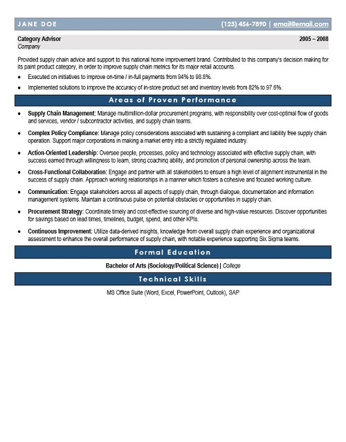 Supply Chain Consultant Resume Sample & Template Page 2