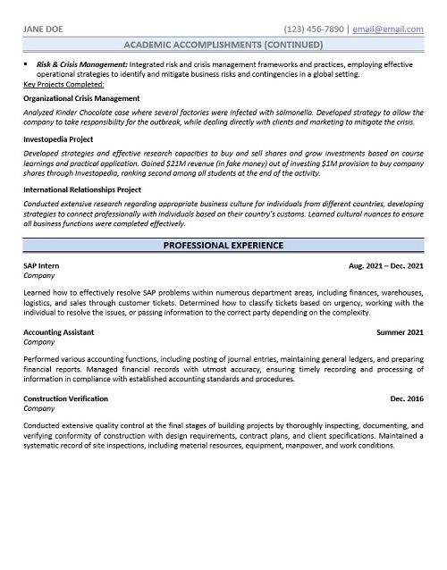 Accounting Resume Sample & Template Page 2
