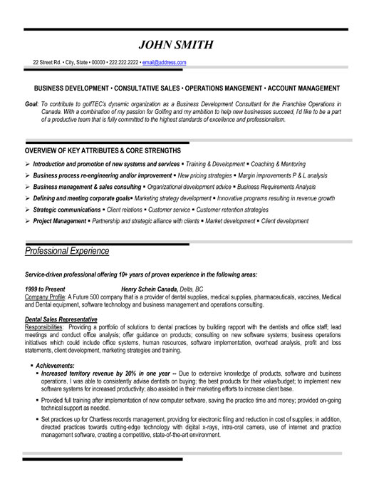 Dental Sales Representative Resume Sample & Template