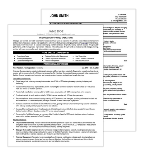 Automotive Resume Samples