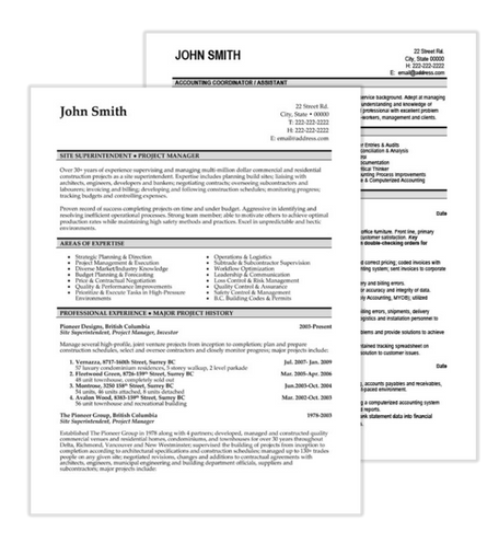 Construction Resume Samples