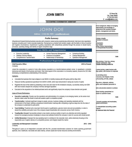 Executive Resume Samples