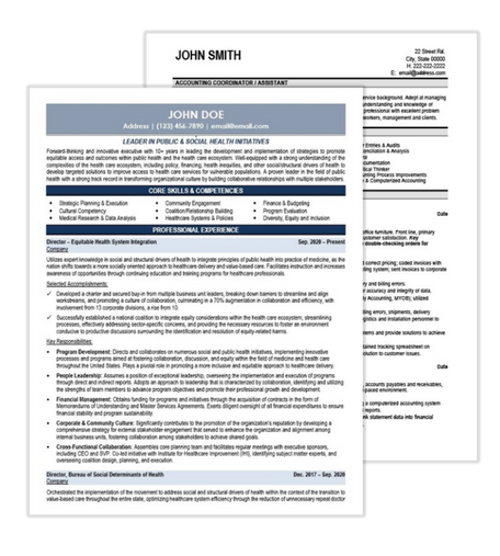 Healthcare Resume Samples