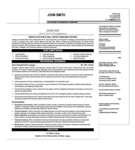 Law Resume Samples