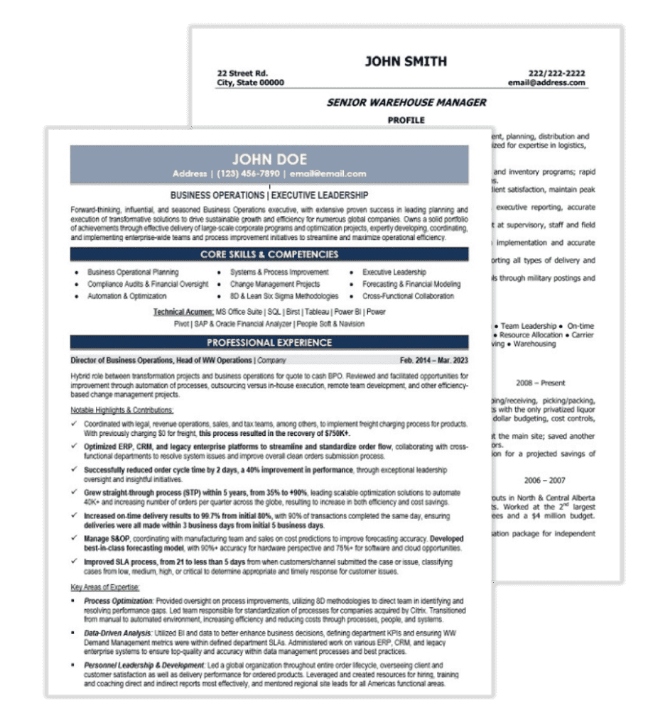 Management Resume Samples