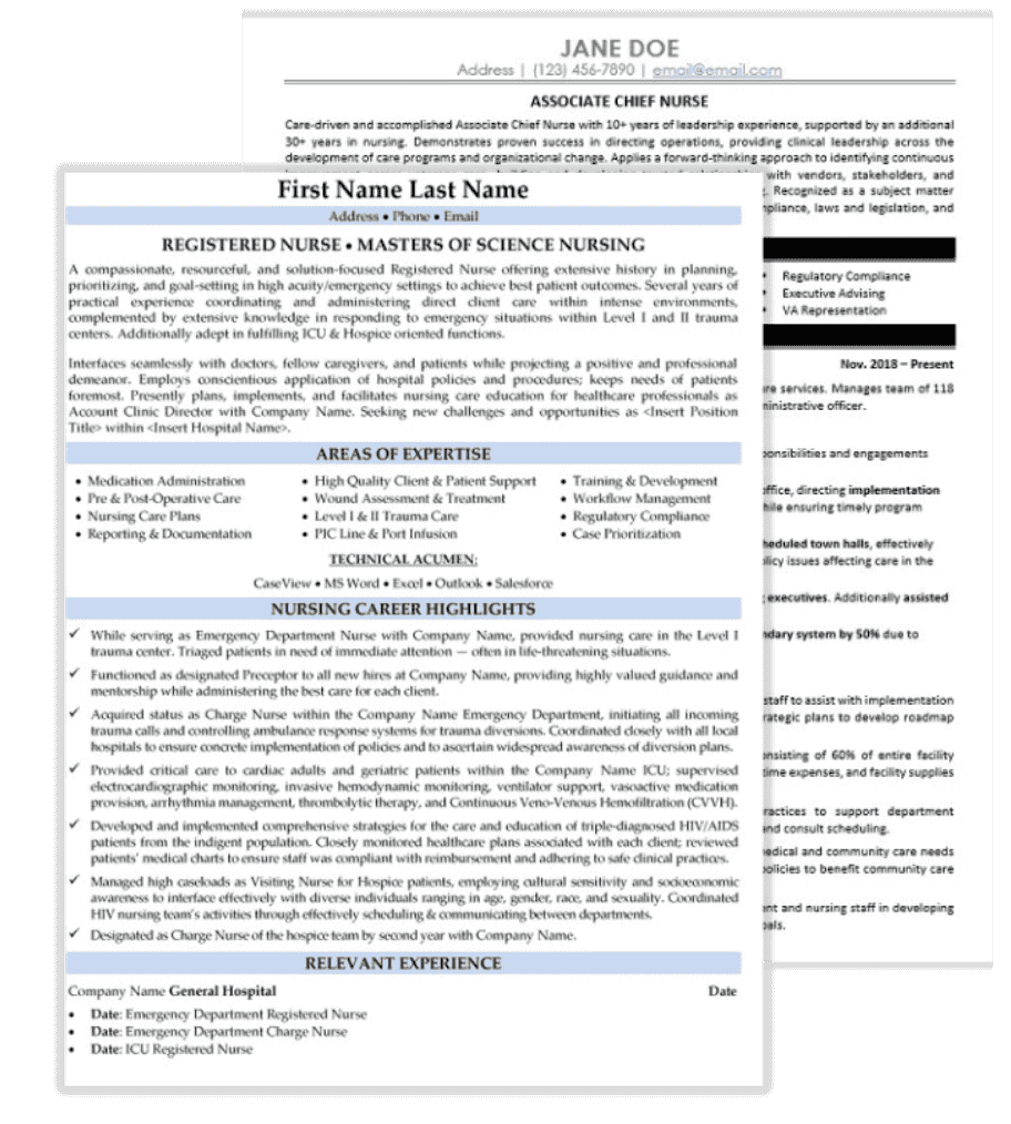 Nursing Resume Samples