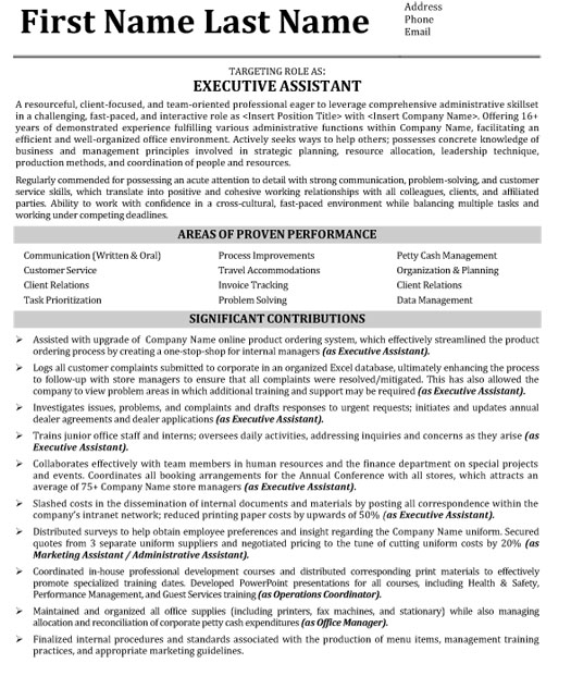 Executive Assistant Resume Sample & Template