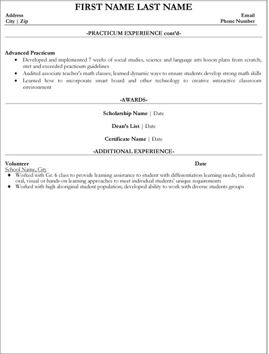Education Professional Resume Sample & Template Page 2