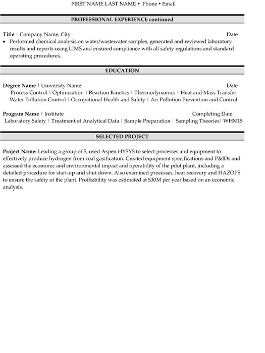 Environmental Technician Resume Sample & Template Page 2