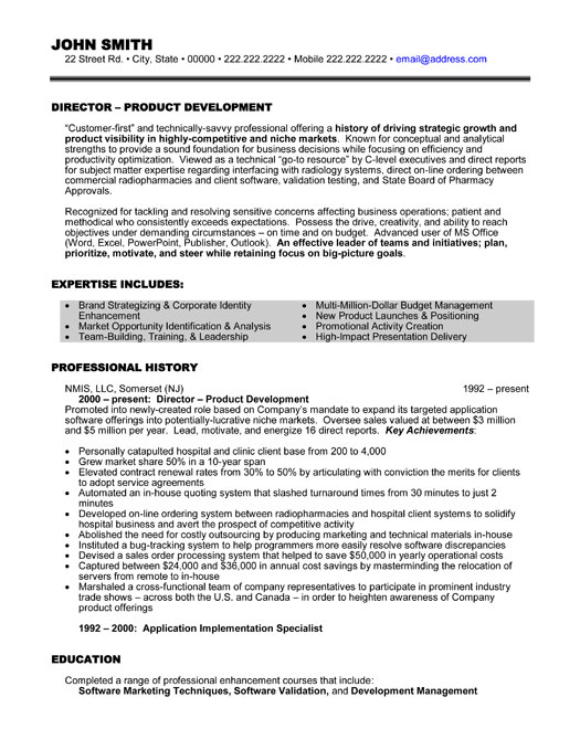 Director of Project Development Resume Sample & Template