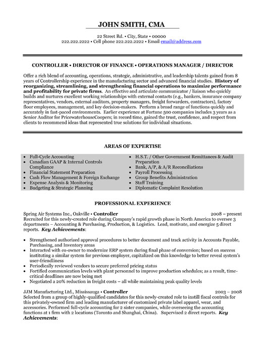 Director of Operations Resume Sample & Template