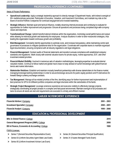 Managing Director Resume Sample & Template Page 2