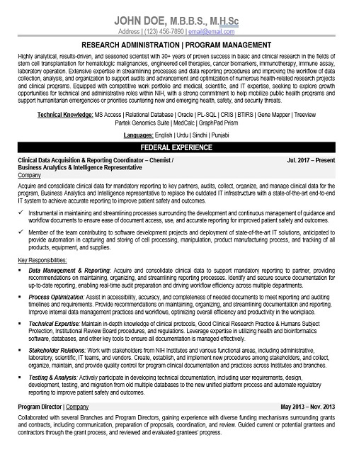 Program Management Resume Sample & Template