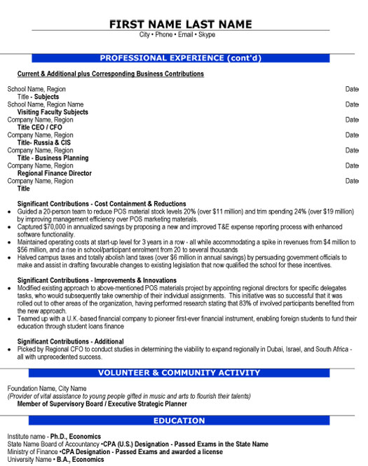 Assistant Professor Resume Sample & Template Page 2