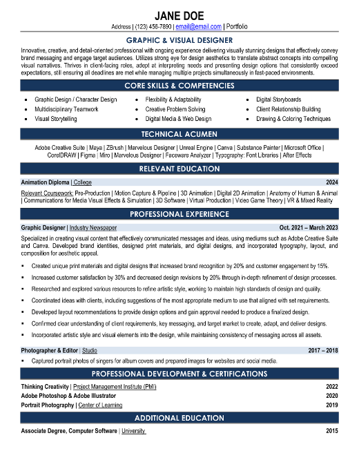 Graphic Designer Resume Sample & Template