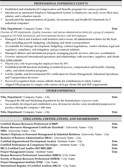 HR Specialist Resume Sample & Template Page 2