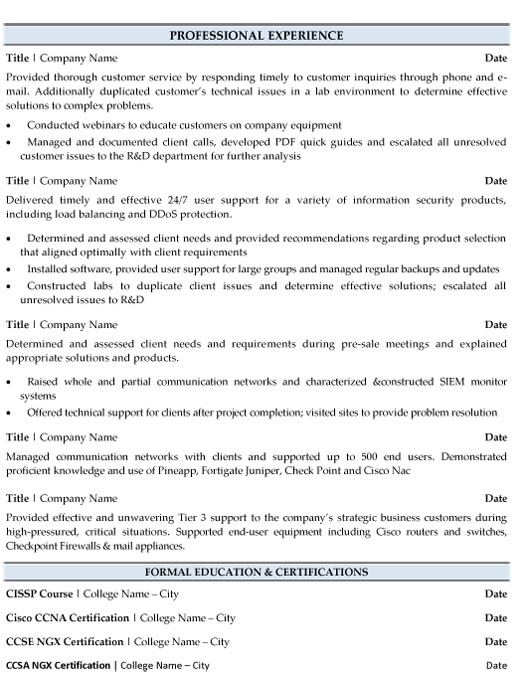 IT Manager Resume Sample & Template Page 2