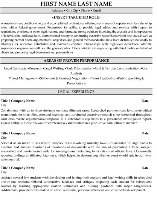 Lawyer Resume Template from www.resumetarget.ca
