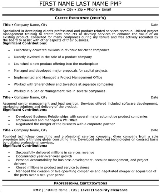 Senior Manager Resume Sample & Template Page 2