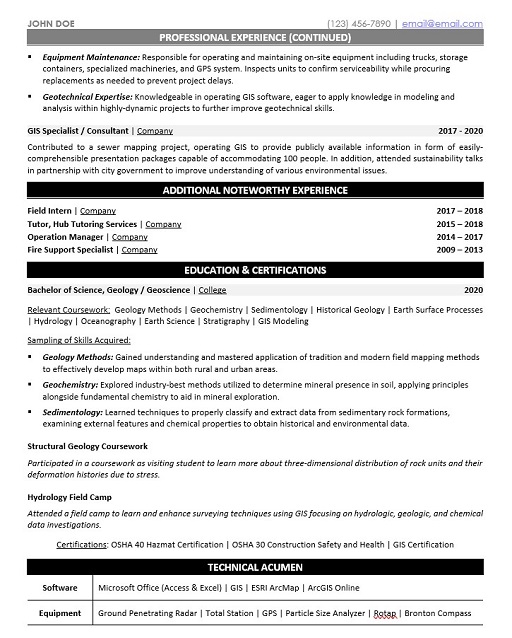 Field Work Coordinator Resume Sample & Template Page 2