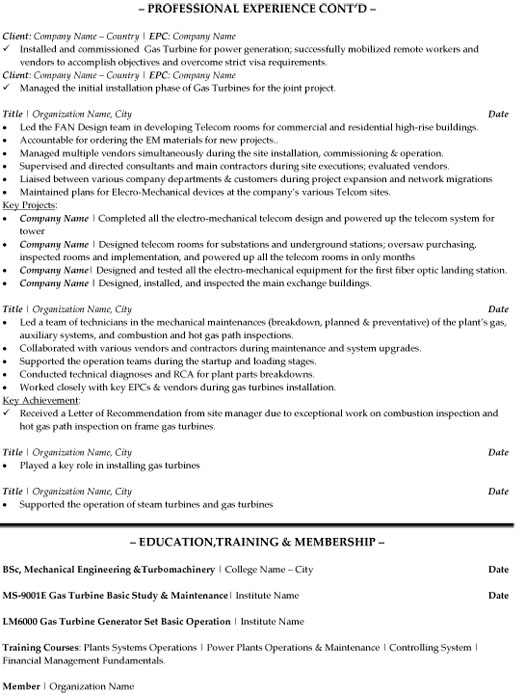 Operation Manager Resume Sample & Template Page 2