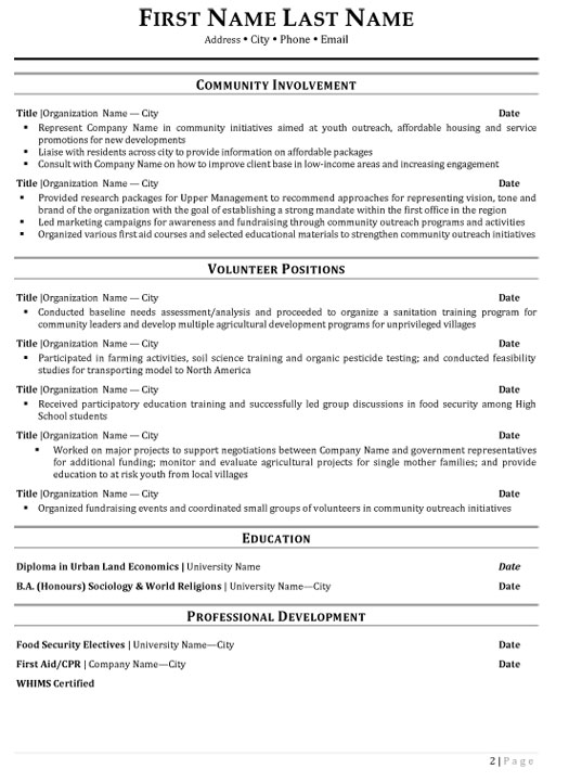 Stakeholder Engagement Resume Sample & Template Page 2