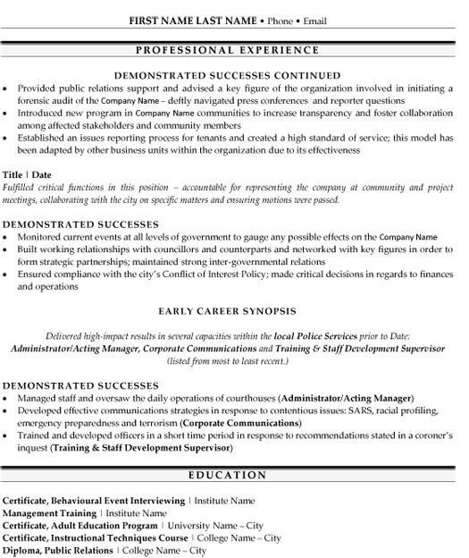 Crisis Management Resume Sample & Template Page 2
