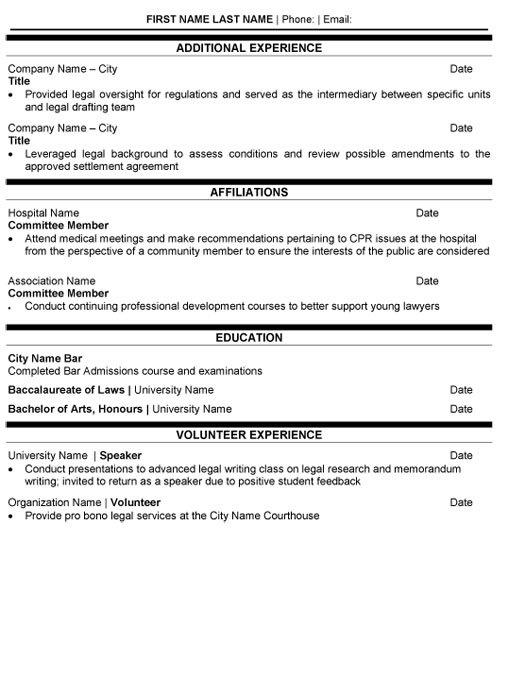 Liability Lawyer Resume Sample & Template Page 2