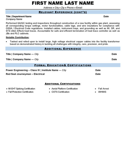 Process Technician Resume Sample & Template Page 2