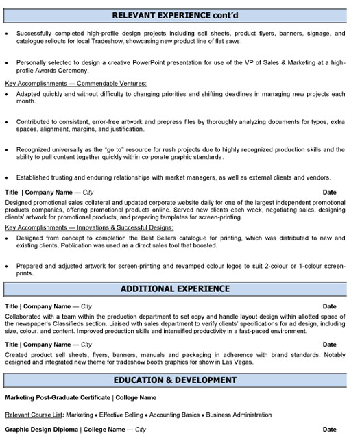 Production Artist Resume Sample & Template Page 2
