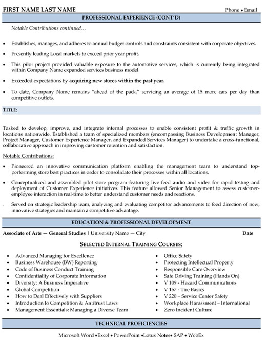 Regional Sales Manager Resume Sample Template