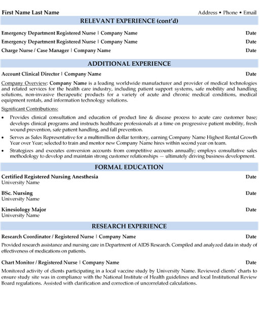 Registered Nursing Professional Resume Sample & Template Page 2