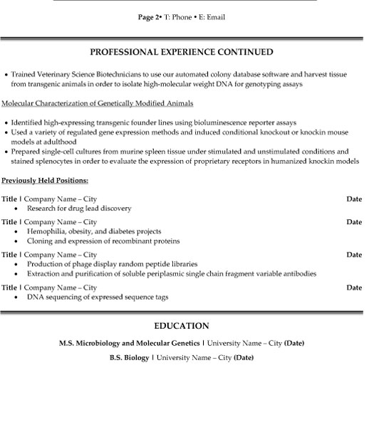 Research Scientist Resume Sample & Template Page 2