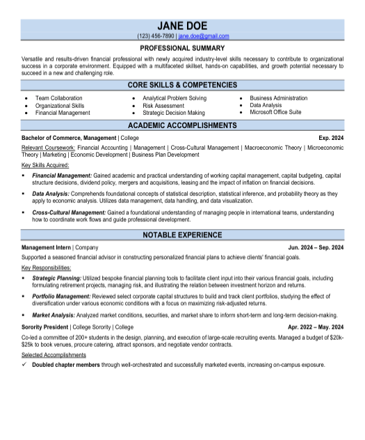 Business Analyst Resume Sample & Template