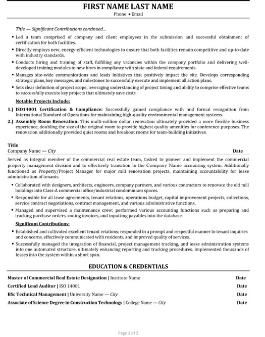 Senior Account Manager Resume Sample & Template Part 2