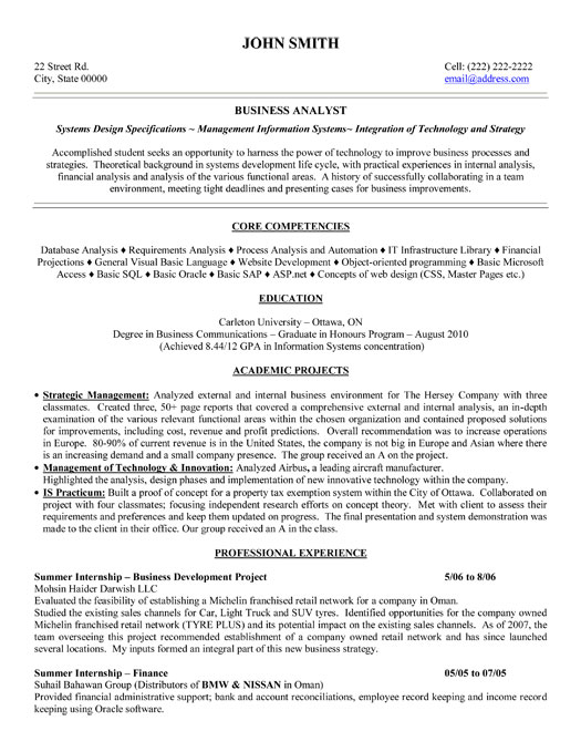 Information Systems Design Resume Sample & Template