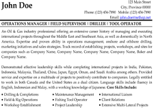Driller | Tool Operator Resume