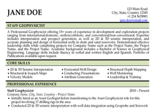 Geology Resume